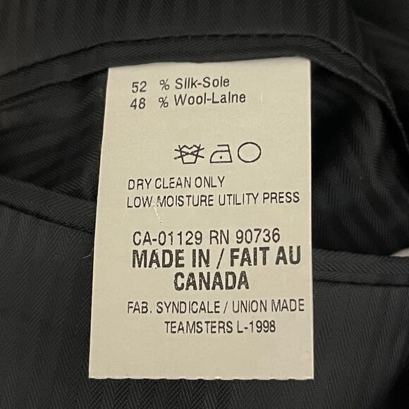 Vtg Polo University by Ralph Lauren Sport Coat Charcoal Windowpane Silk Wool 46L - Picture 8 of 9